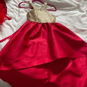 Red and gold holiday dress